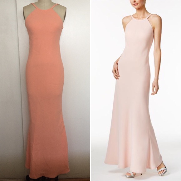 calvin klein halter mermaid gown